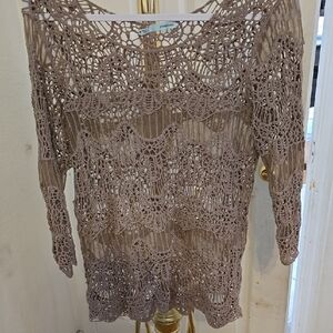 Maurices Brown Crochet Top